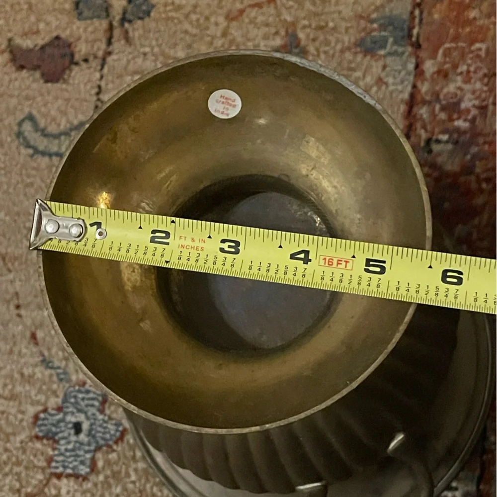 Romantically French Vintage Brass champagne bucket or decorative vase - Picture 7 of 10